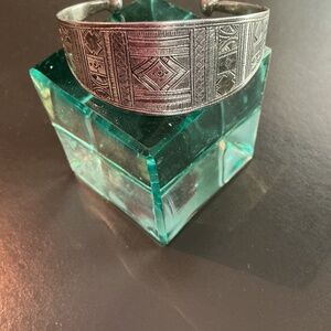 ETHNIC TRIBAL STERLING TUAREG CUFF BRACELET hand worked